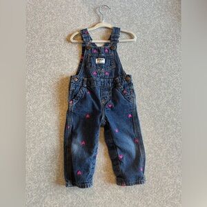 OshKosh B'gosh Blue and Pink Overalls Playful Design